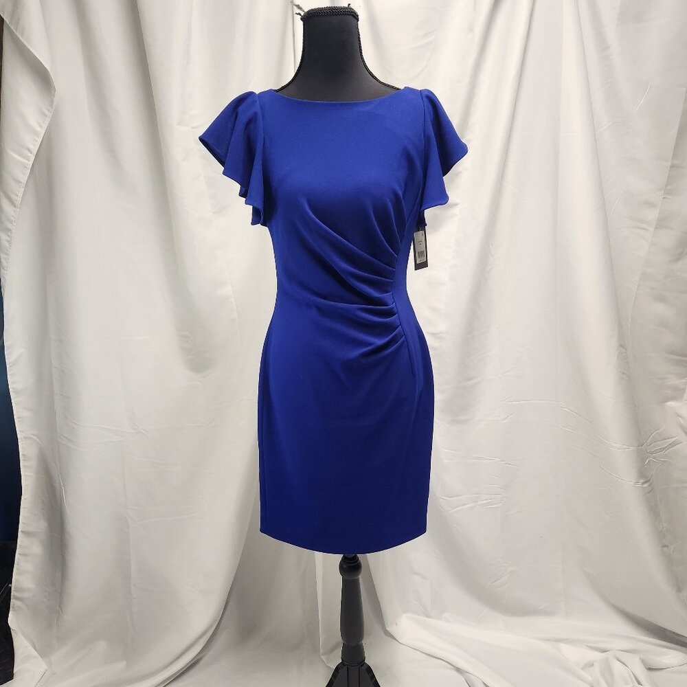 DKNY Royal Blue Flutter Sleeve Sheath Dress – Size 2 - NWT